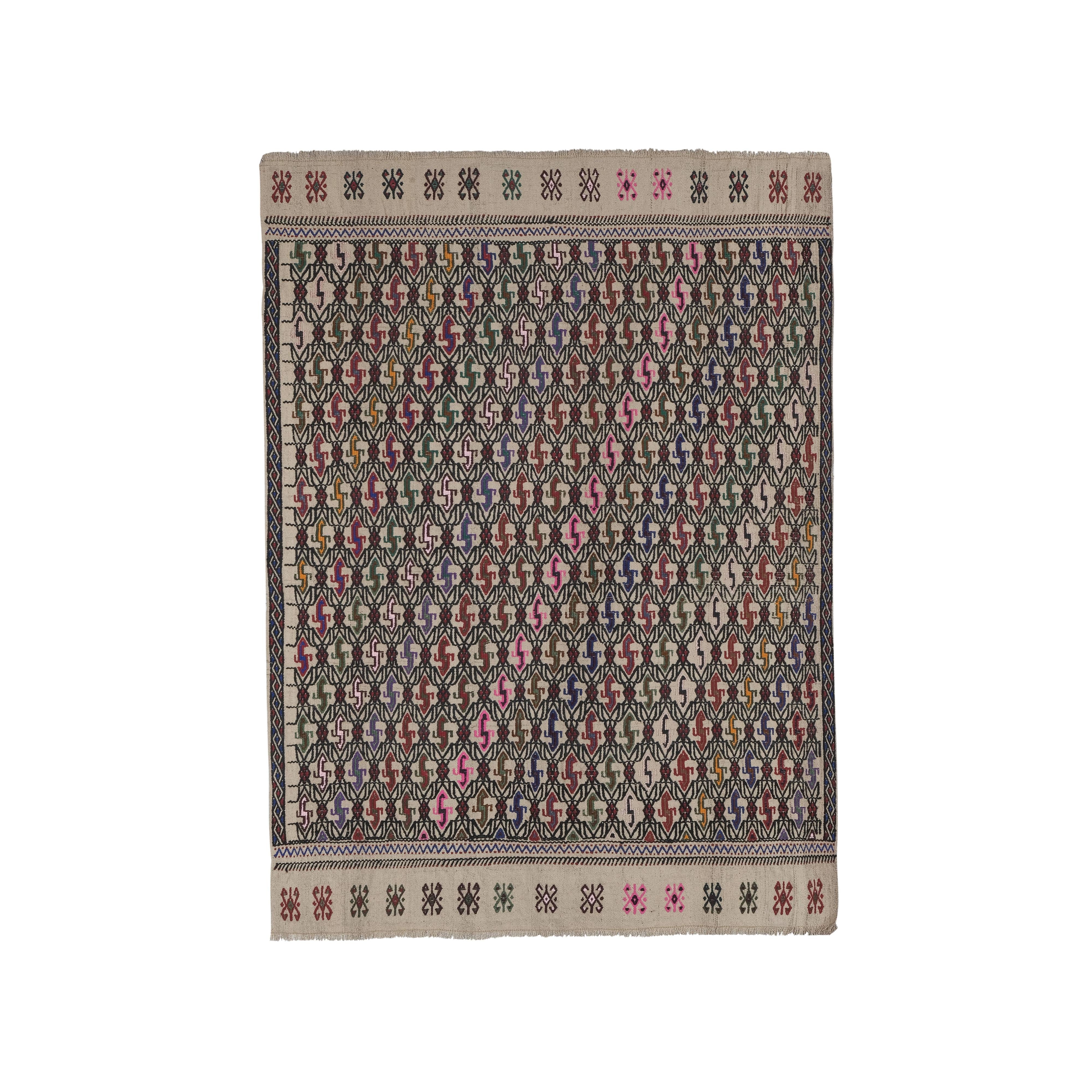 Vintage Turkish Kilim Rug 5'' x 9''