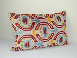Silk Ikat Velvet Pillow Cover | 16'' x 24''