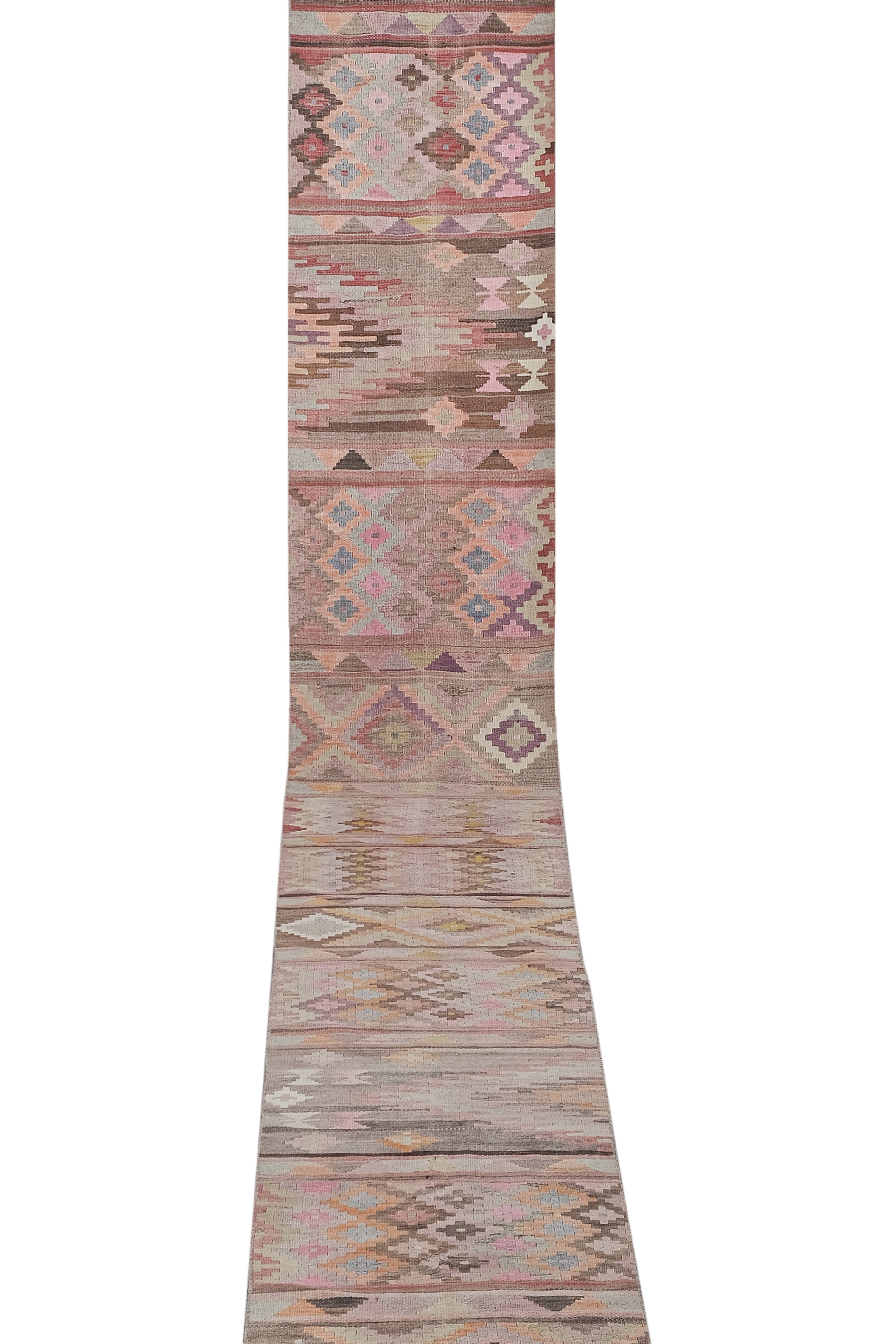 Vintage Turkish Kilim Runner 2'4'' x 22'10''