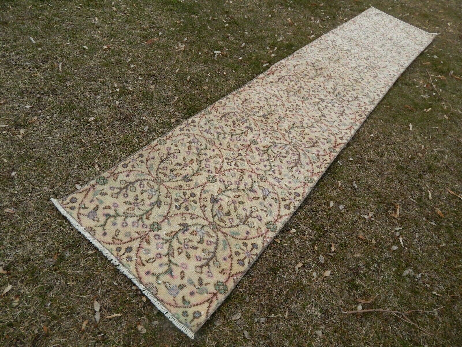 Vintage Turkish Anatolian Oushak Runner 2'1'' x 10'4''