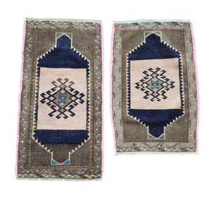 Vintage Oushak Yastik Rugs Set of 2 | 21'' x 32''