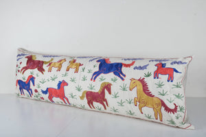 Horse Suzani Bedding Pillow Cover | 18'' x 57''