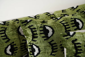 Silk Ikat Velvet Pillow Cover Set of 3 | 16'' x 51''
