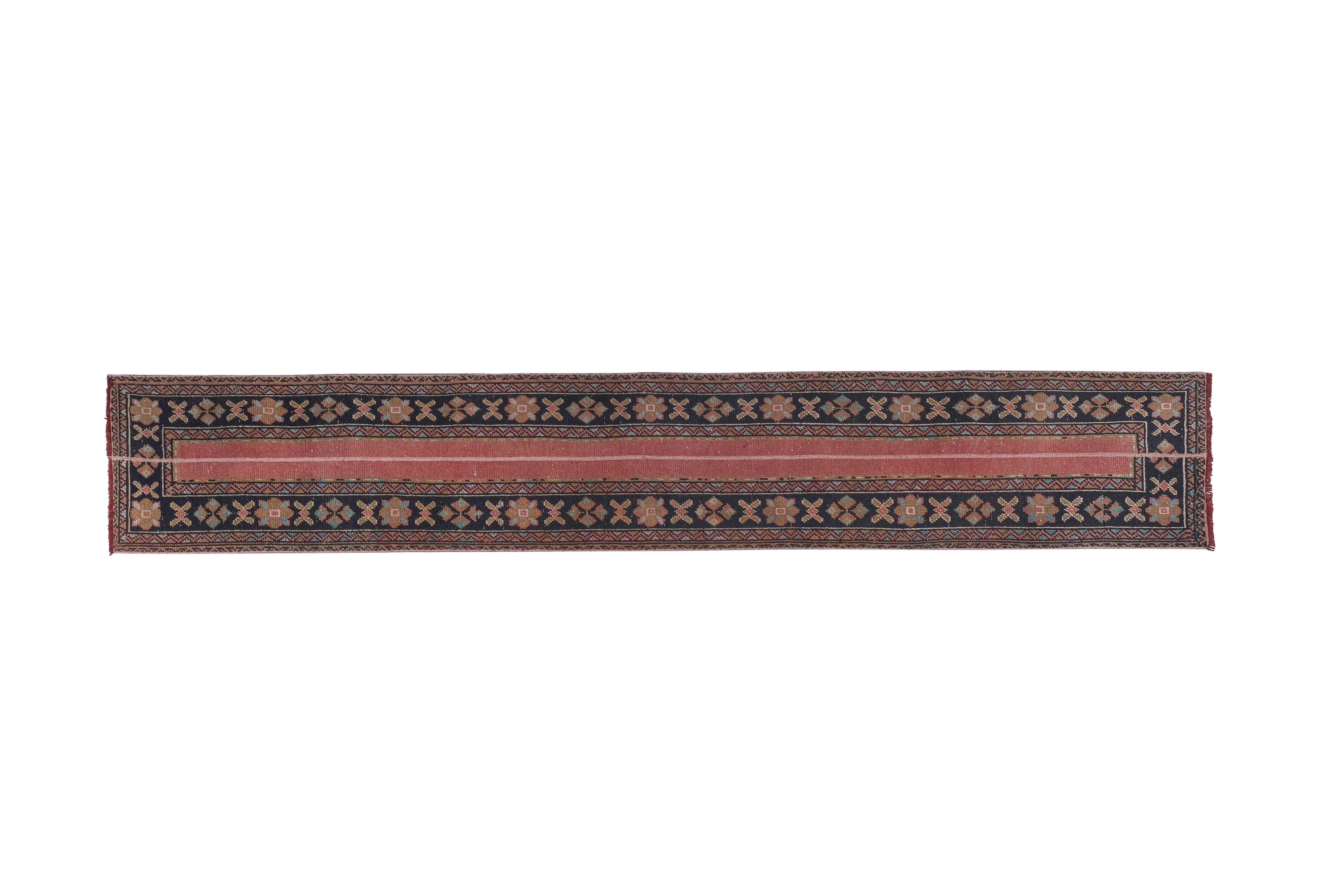 Vintage Turkish Runner Rug 2' x 12'4''