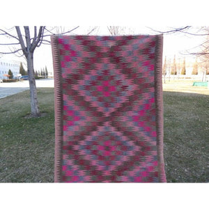 Vintage Caucasian Kilim Runner 3'11'' x 9'6''