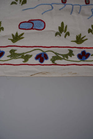Horse Silk Suzani Wall Hanging & Bedspread 1'8'' x 6'1''