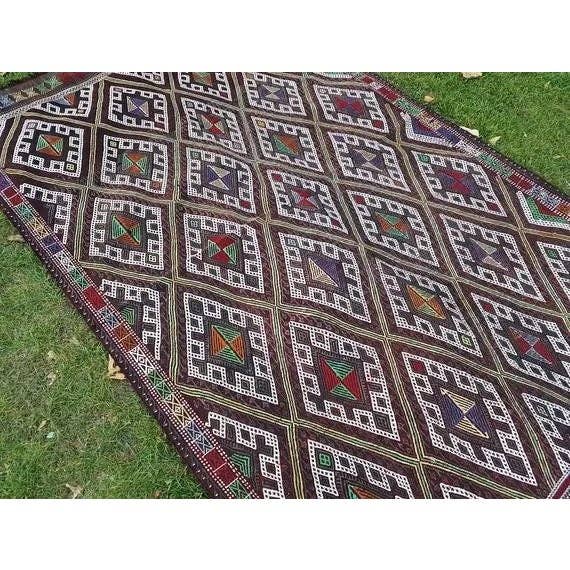 Vintage Turkish Kilim Rug 5'3'' x 8'6''