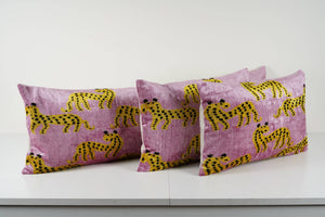 Silk Ikat Velvet Pillow Cover Set of 3 | 16'' x 24''