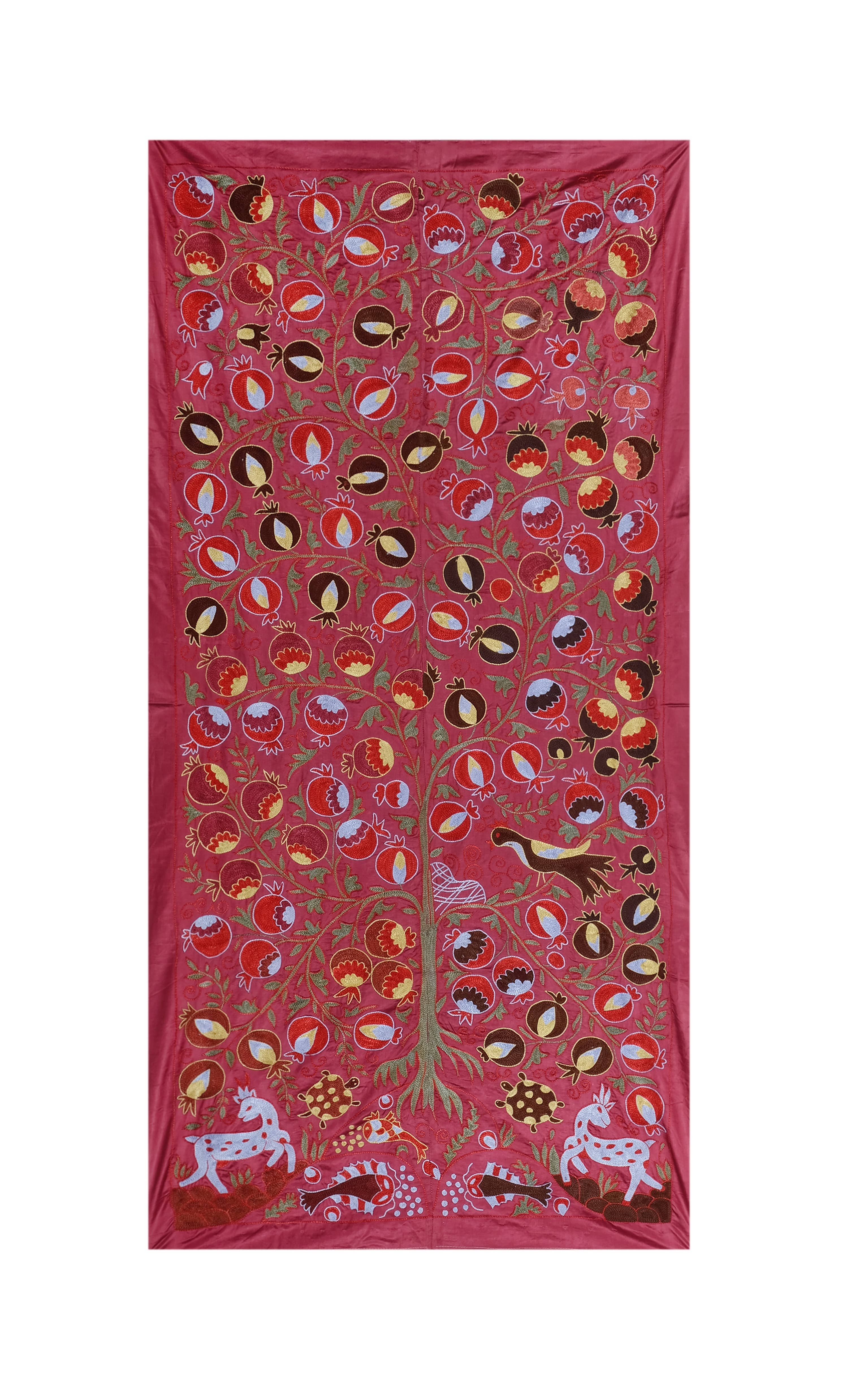 Silk Suzani Wall Hanging & Bedspread | 3'2'' x 6'4''