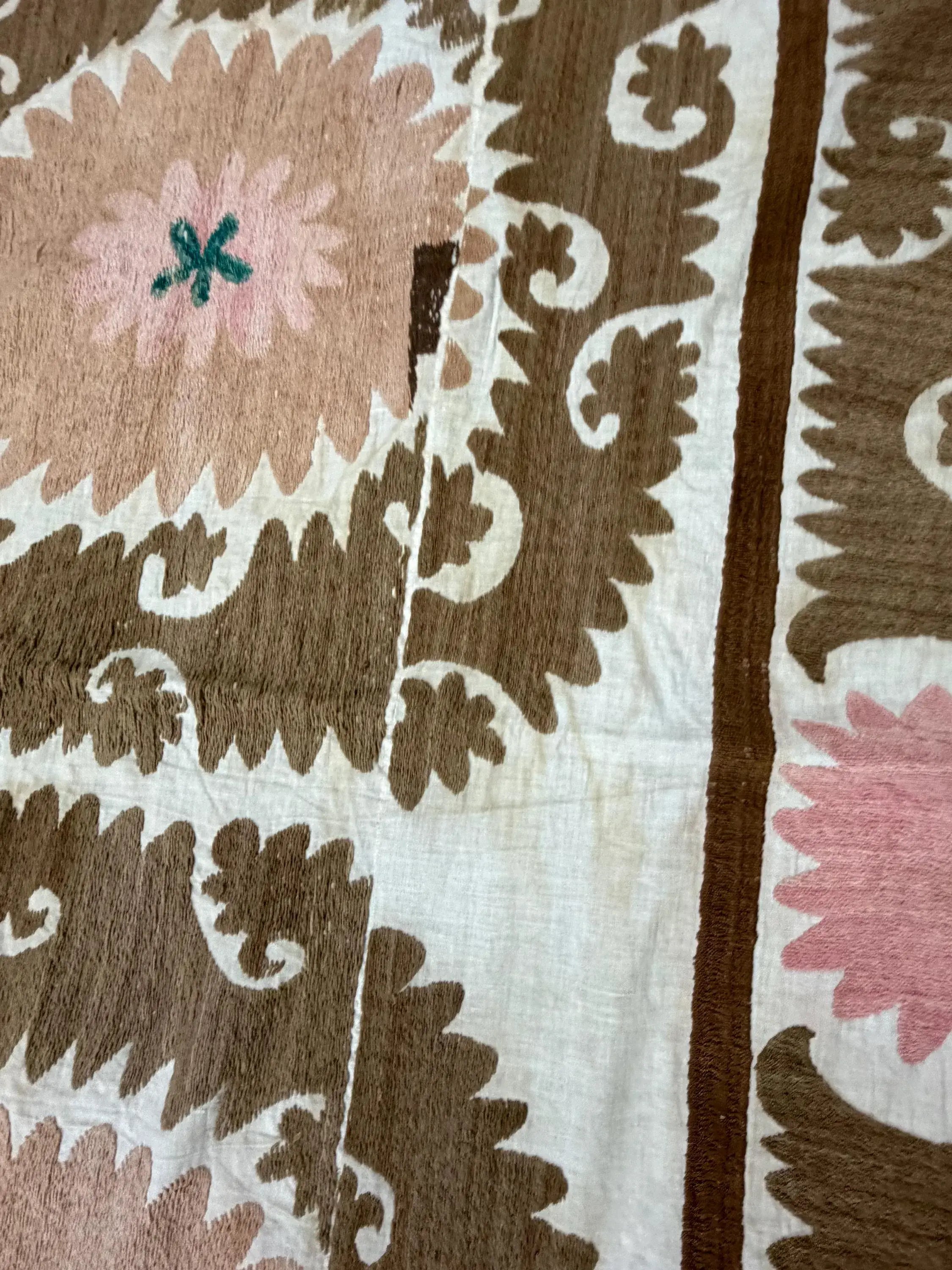 Hand-Embroidered Suzani Wall Hanging & Bedspread 7'3'' x 11'10''