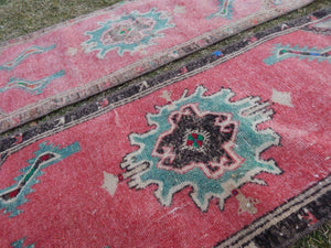 Vintage Turkish Yastik Rugs Set of 2 | 17'' x 44''