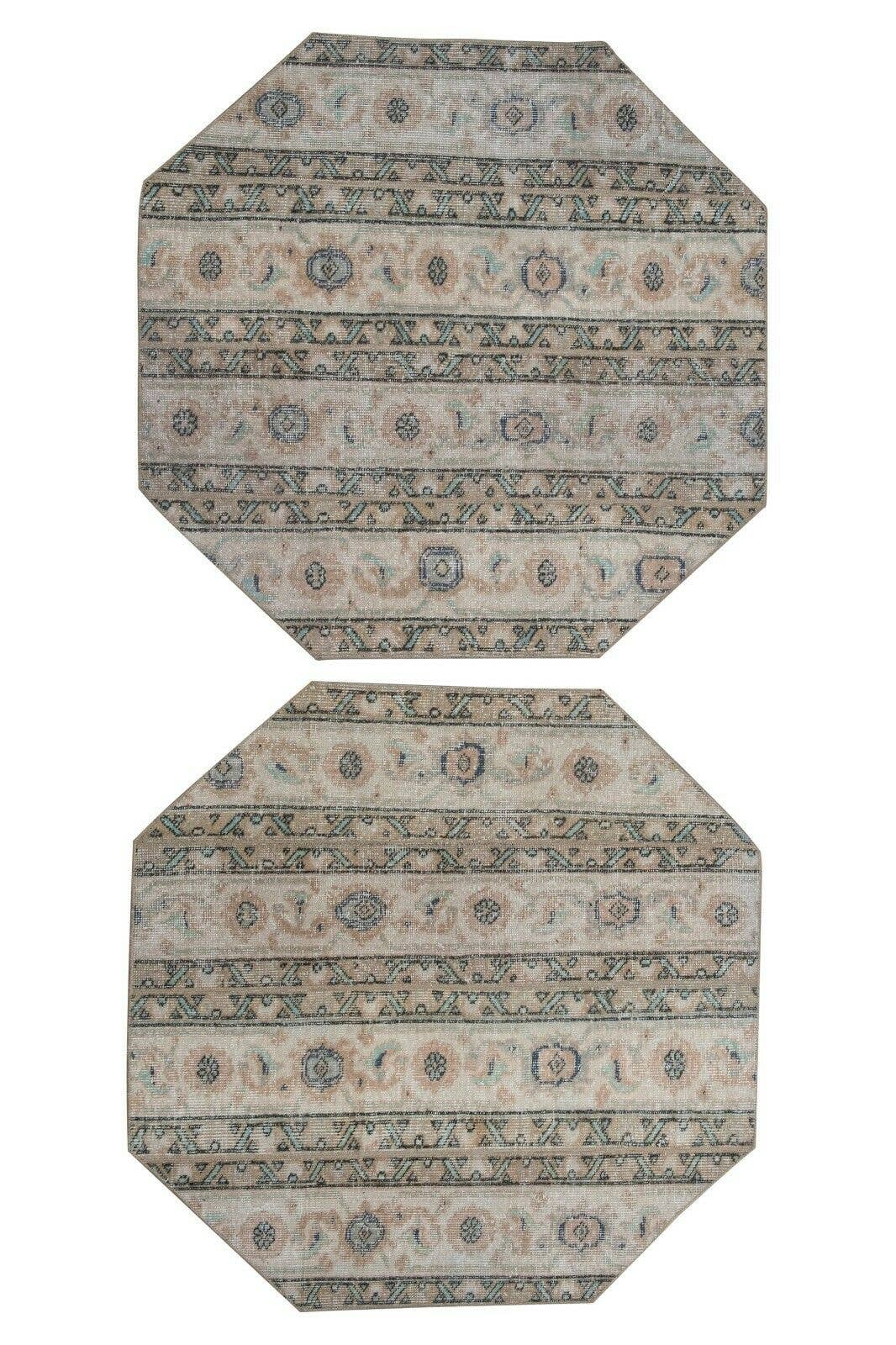 Vintage Turkish Yastik Rugs Set of 2 | 40'' x 41''