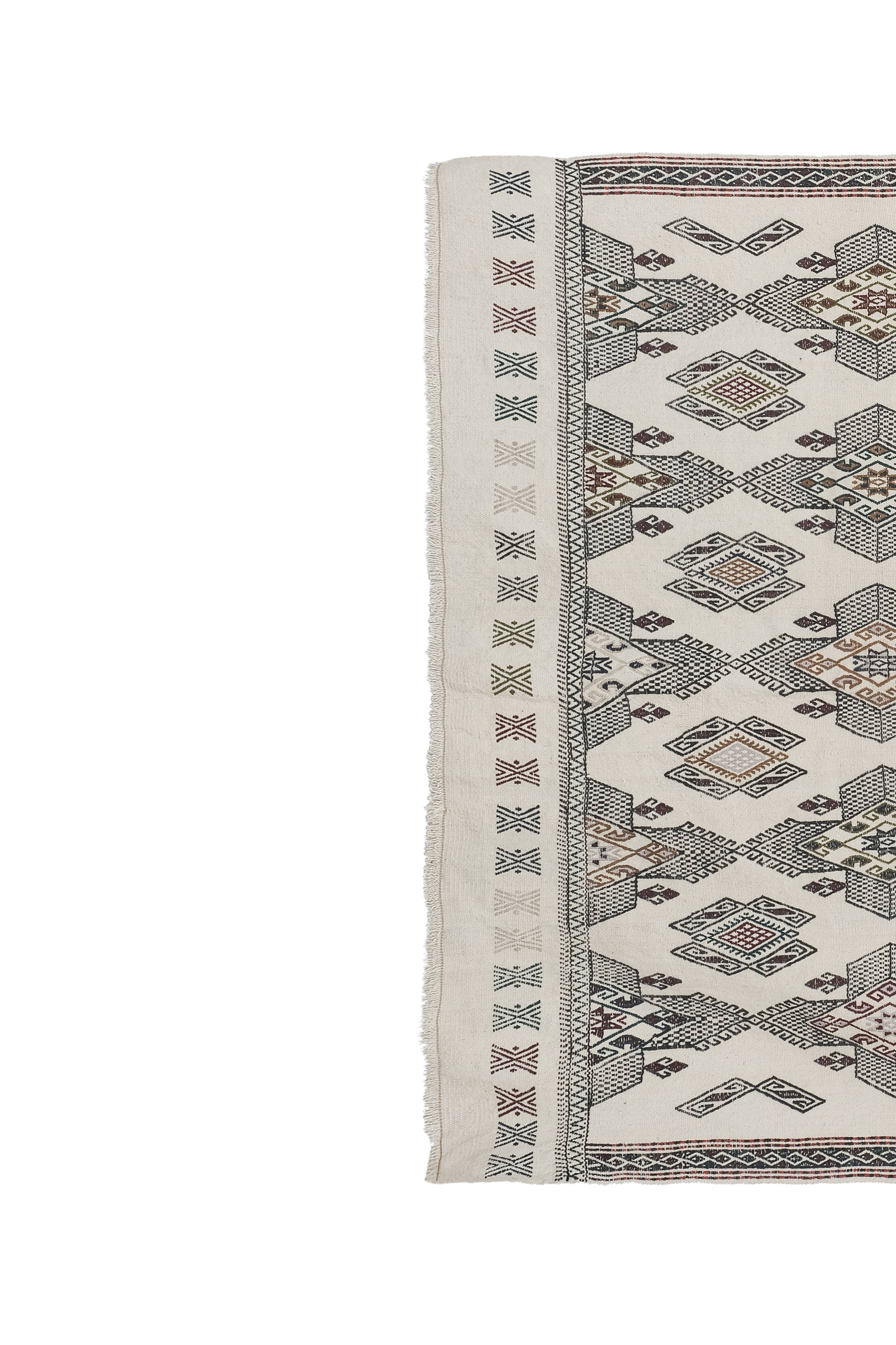 Vintage Turkish Kilim Rug 5'2'' x 7'5''