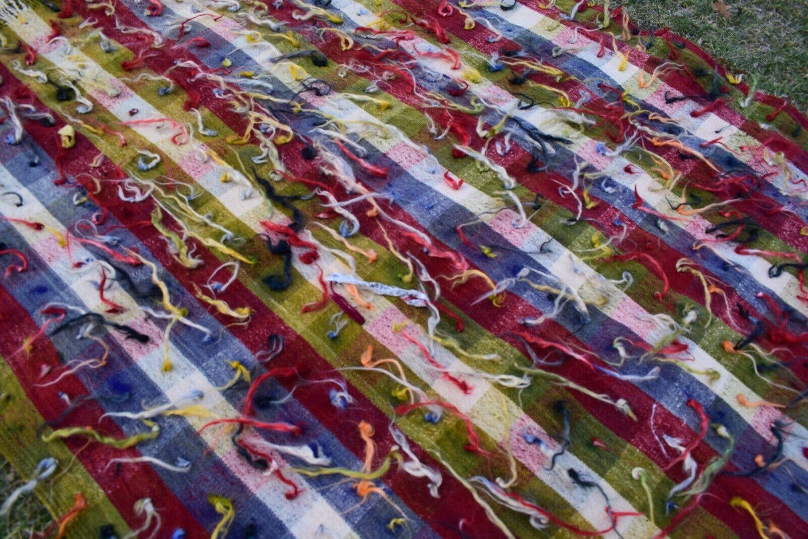 Vintage Turkish Shaggy Tulu Rug 4'3'' x 4'11''