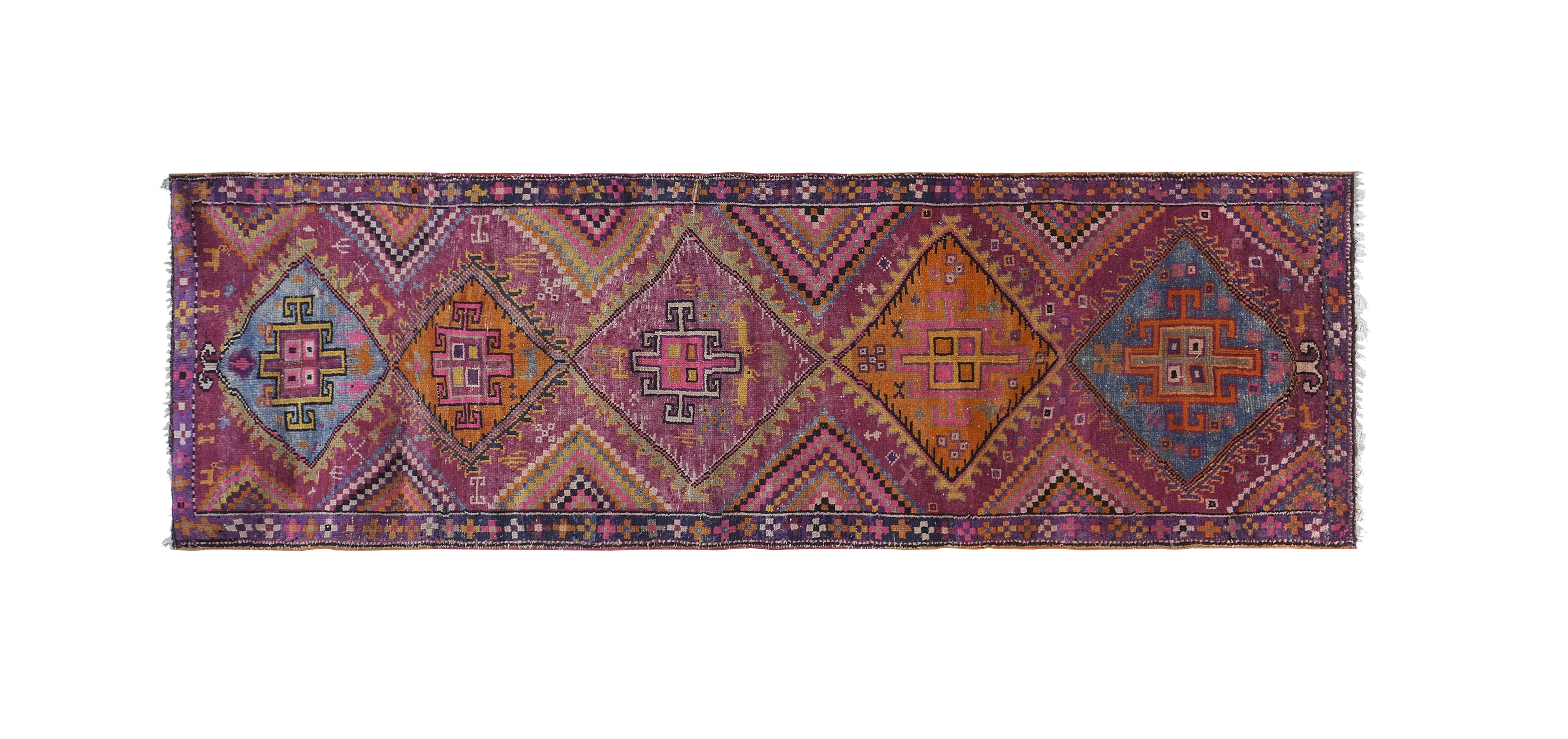 Vintage Herki Runner Rug 4'2'' x 12'1''