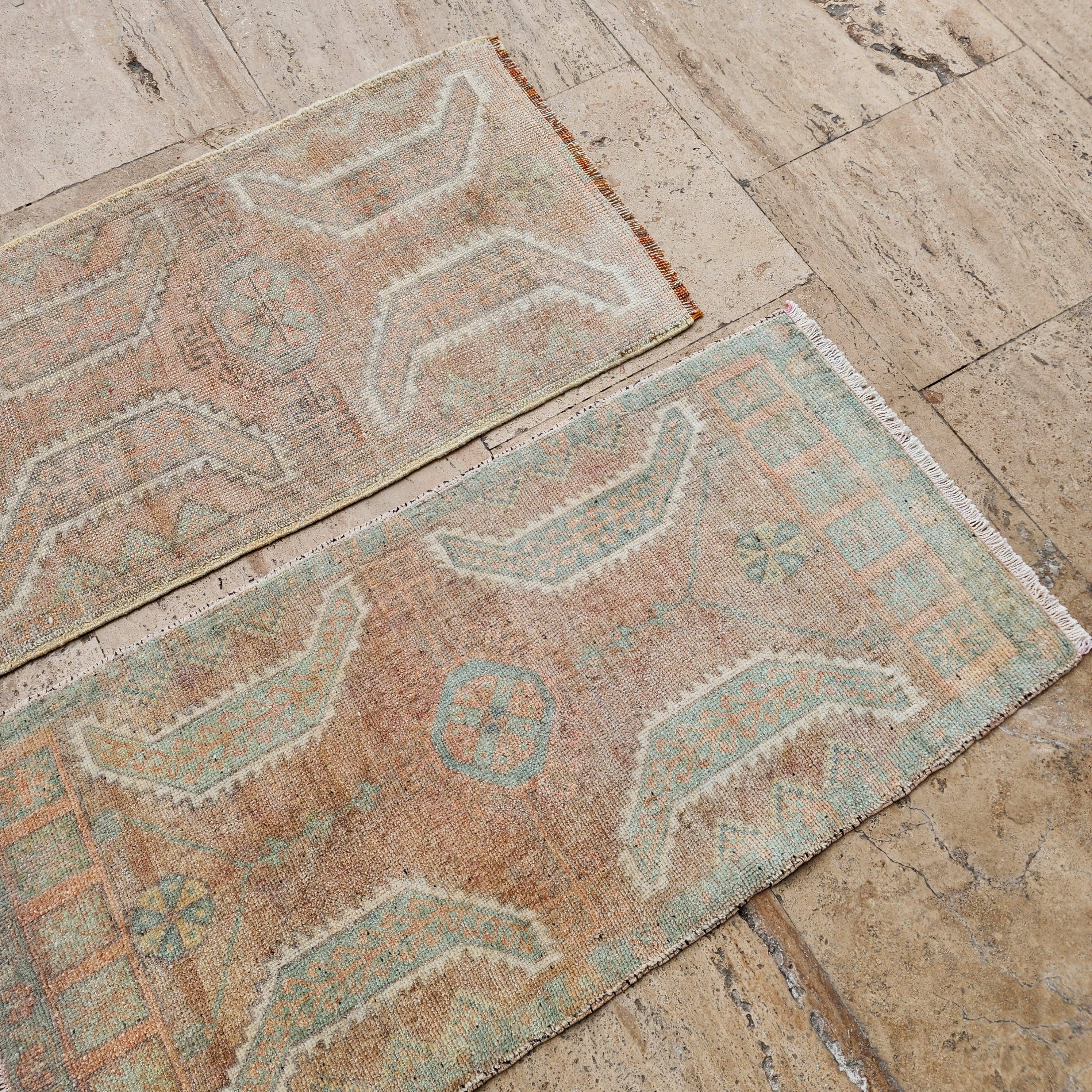 Vintage Turkish Yastik Rugs Set of 2 | 20'' x 37''
