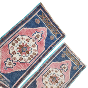 Vintage Turkish Yastik Rugs Set of 2 | 22'' x 36''