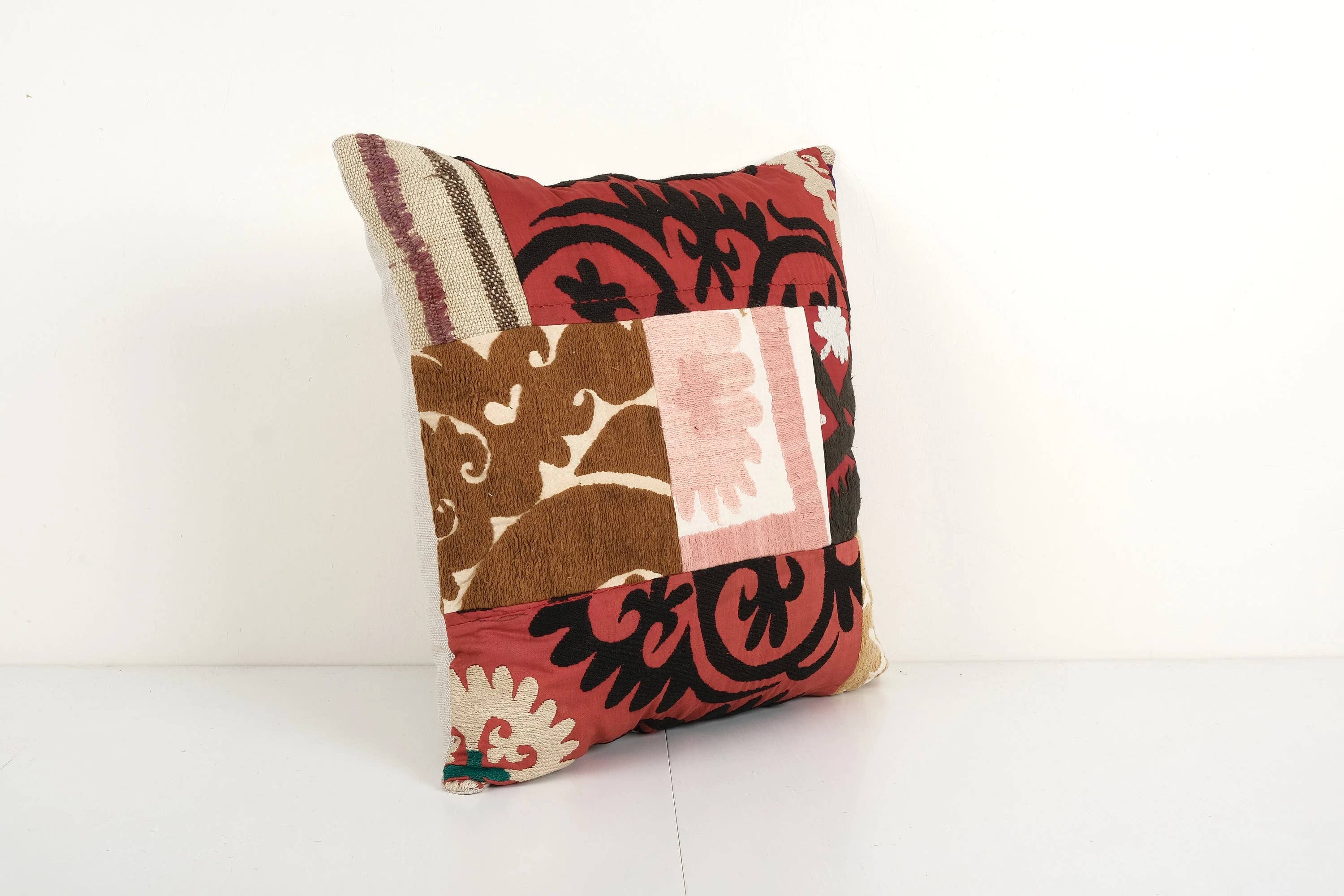 Suzani Patchwork Pillow Cover | 18'' x 18''
