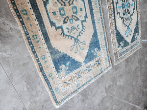 Vintage Turkish Yastik Rugs Set of 2 | 20'' x 38''