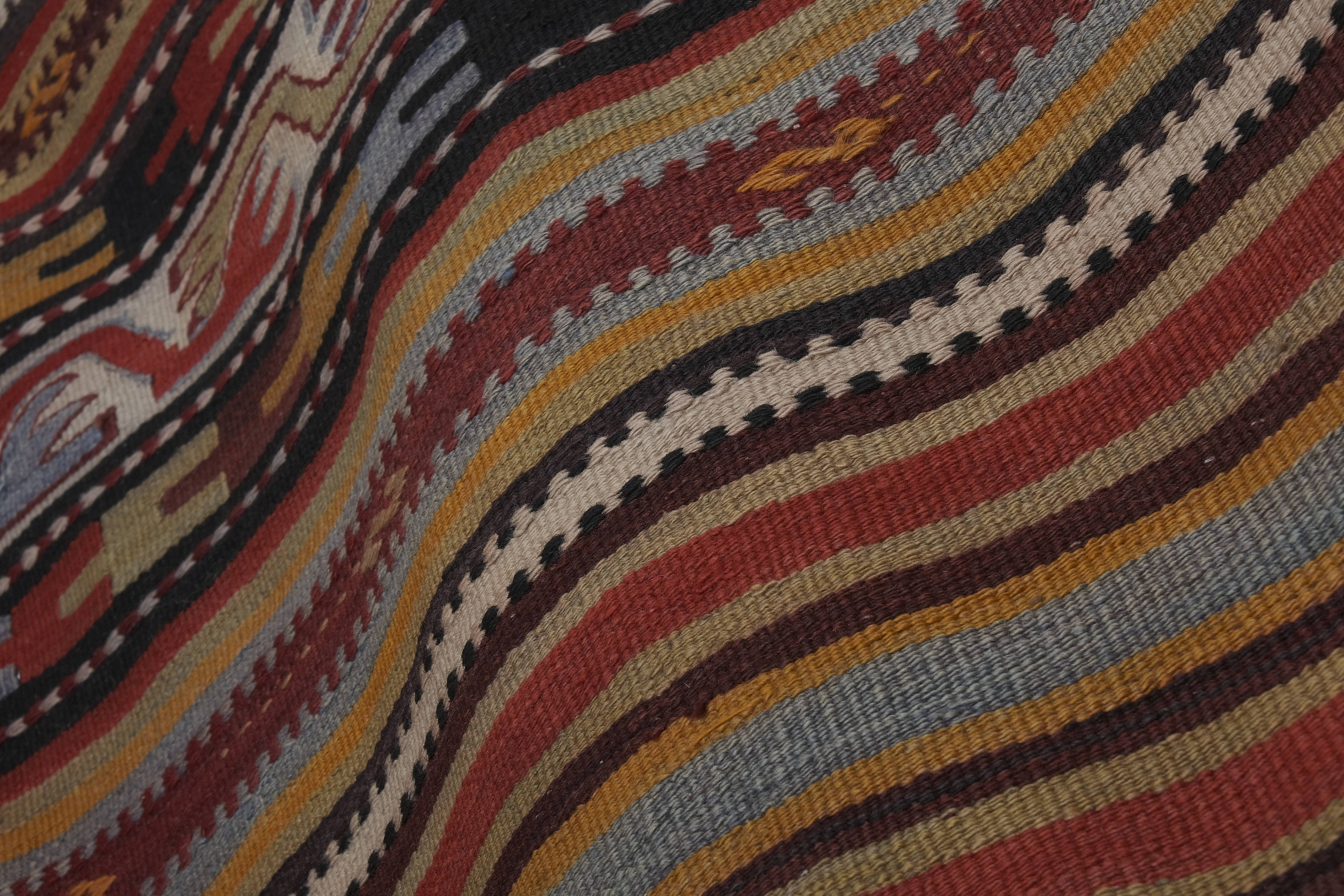 Vintage Turkish Kilim Runner 2'5'' x 25'4''