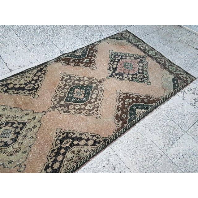 Vintage Turkish Anatolian Oushak Runner 3'8'' x 12'8''