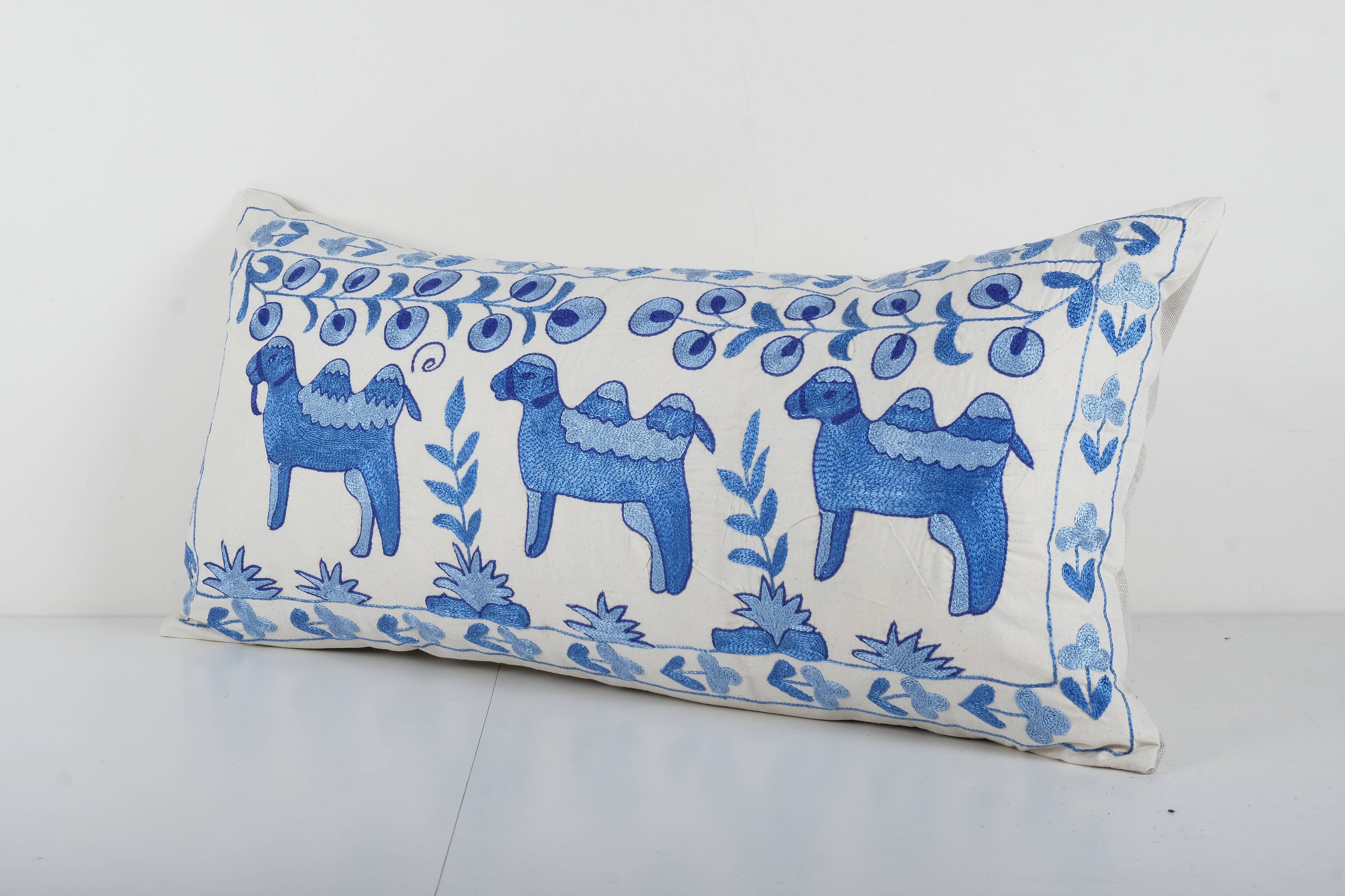 Camel Suzani Pillow Cover | 12'' x 24''