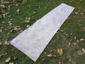 Vintage Kurdish Oushak Runner 2'4'' x 11'1''