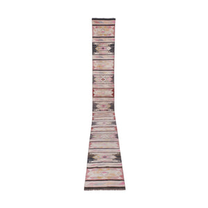 Vintage Turkish Kilim Runner 2'3'' x 22'2''
