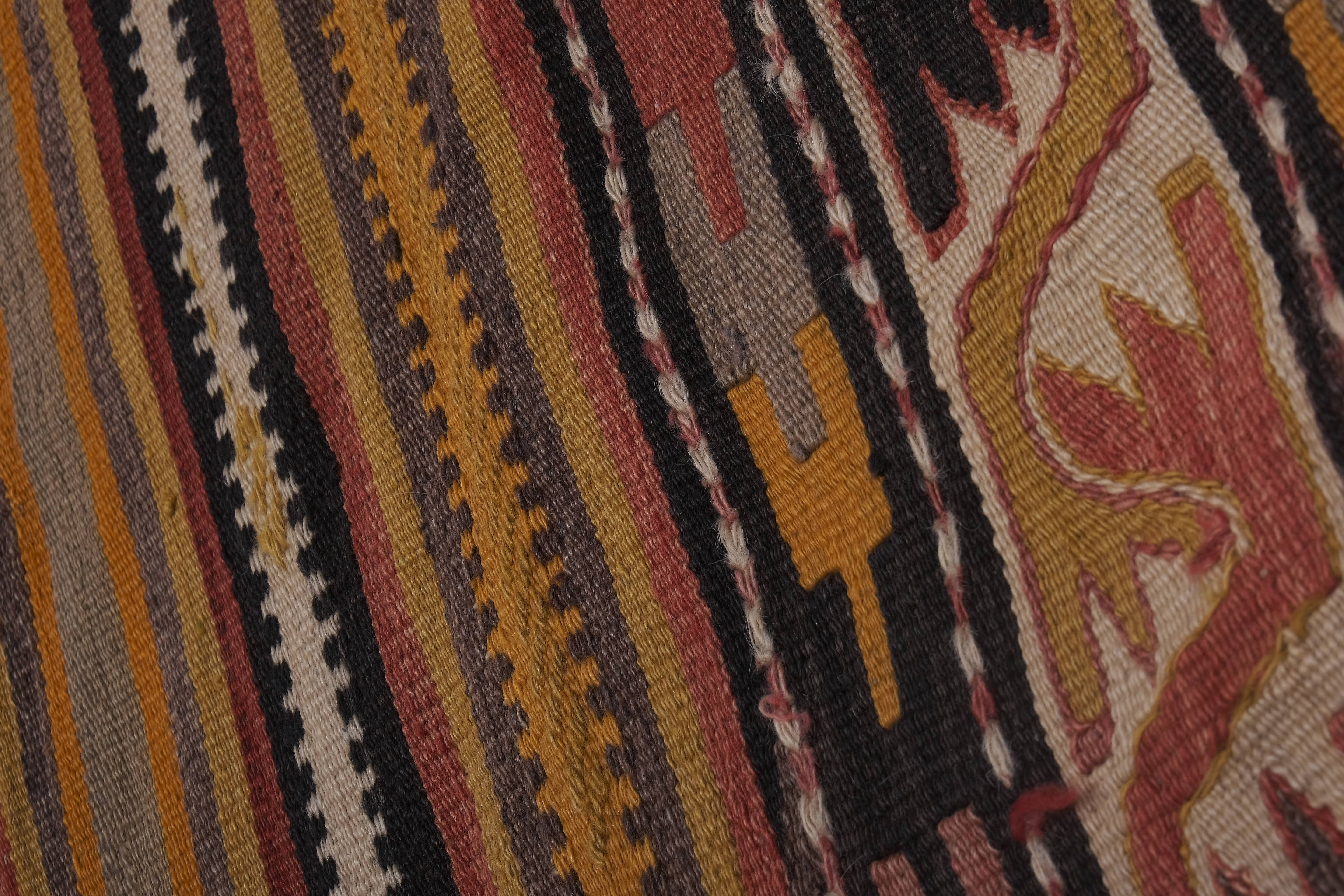 Vintage Turkish Kilim Rug 5'5'' x 12'1''