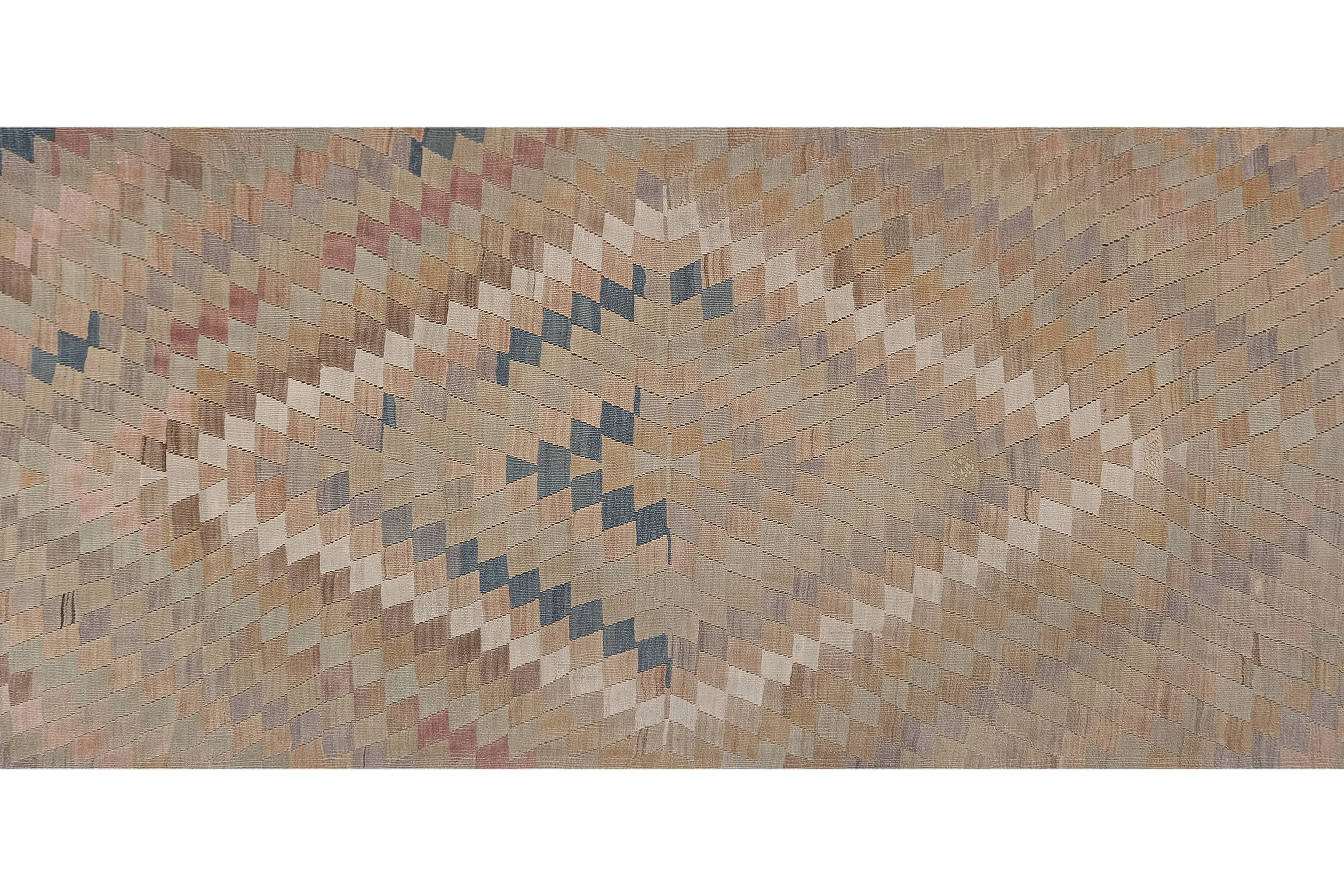 Vintage Turkish Kilim Rug 5'10'' x 8'