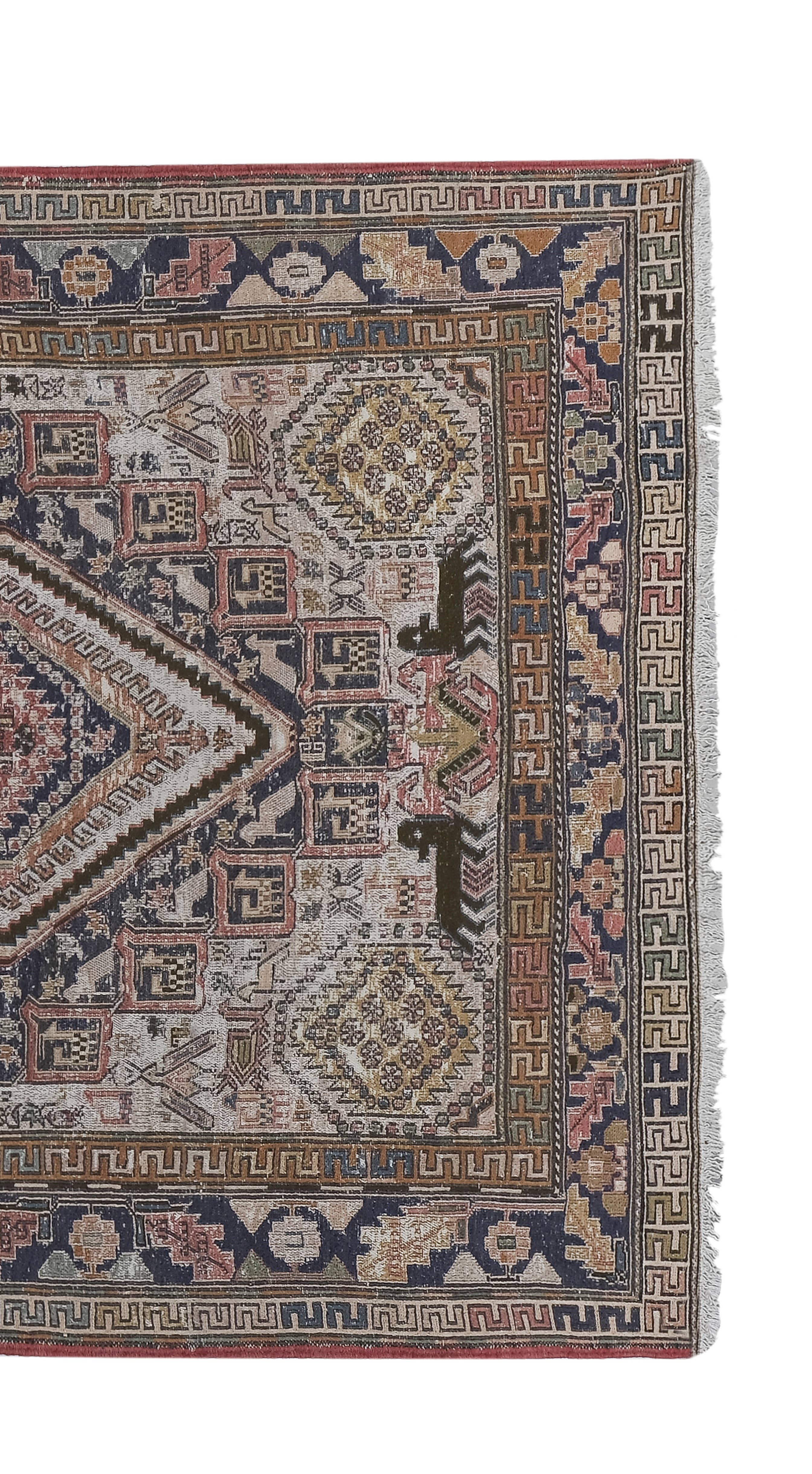 Vintage Turkish Soumac Kilim Rug 3'8'' x 6'8''