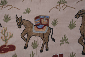 Hand-Embroidered Suzani Table Runner 1'9'' x 6'3''
