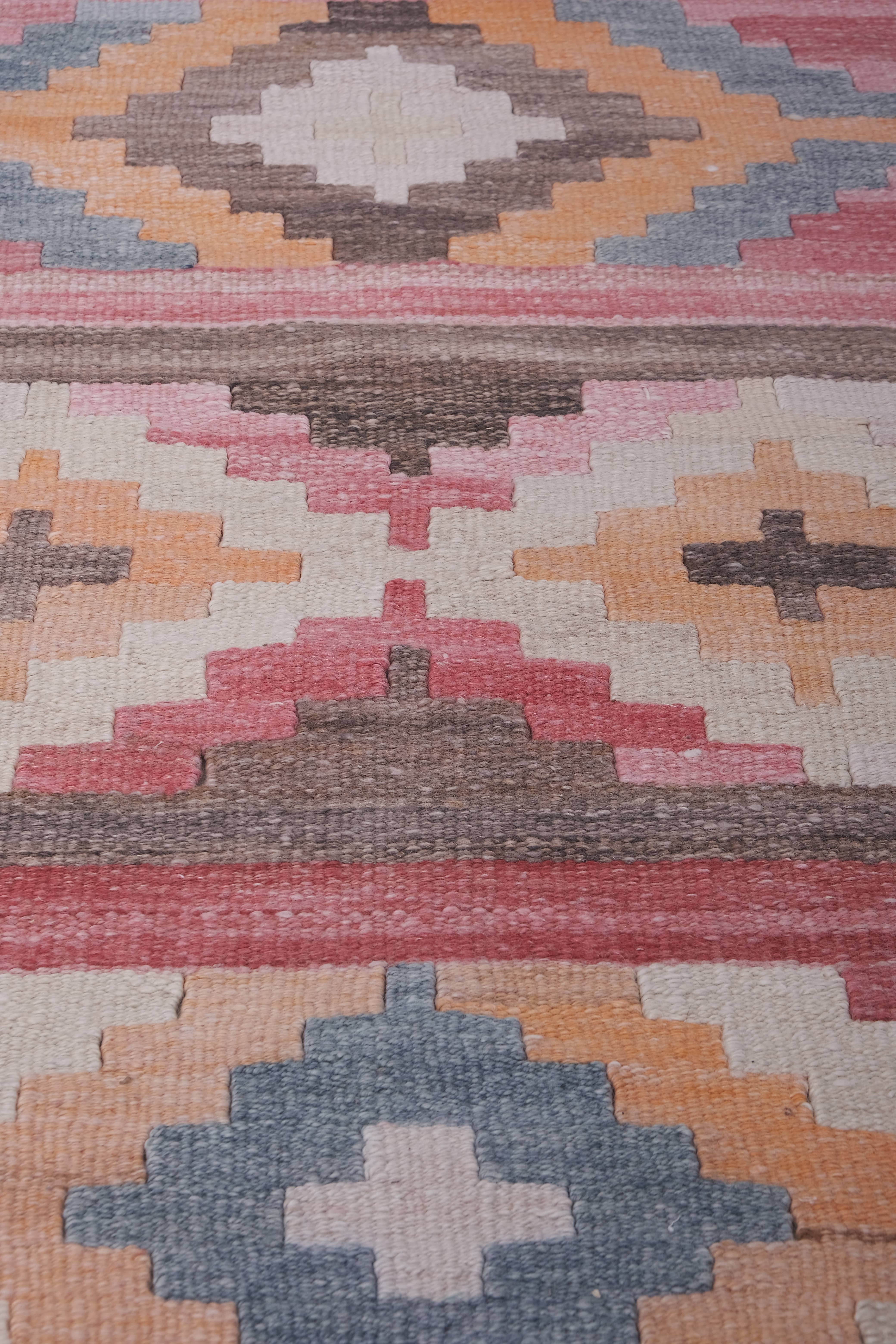 Vintage Turkish Kilim Runner 2'6'' x 21'8''