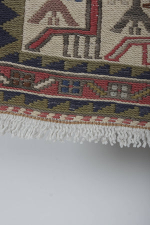 Vintage Turkish Soumac Kilim Rug 2'4'' x 6'4''