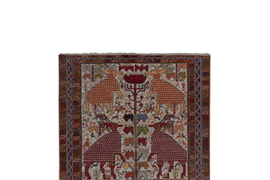 Vintage Turkish Soumac Kilim Rug 3'7'' x 7'1''