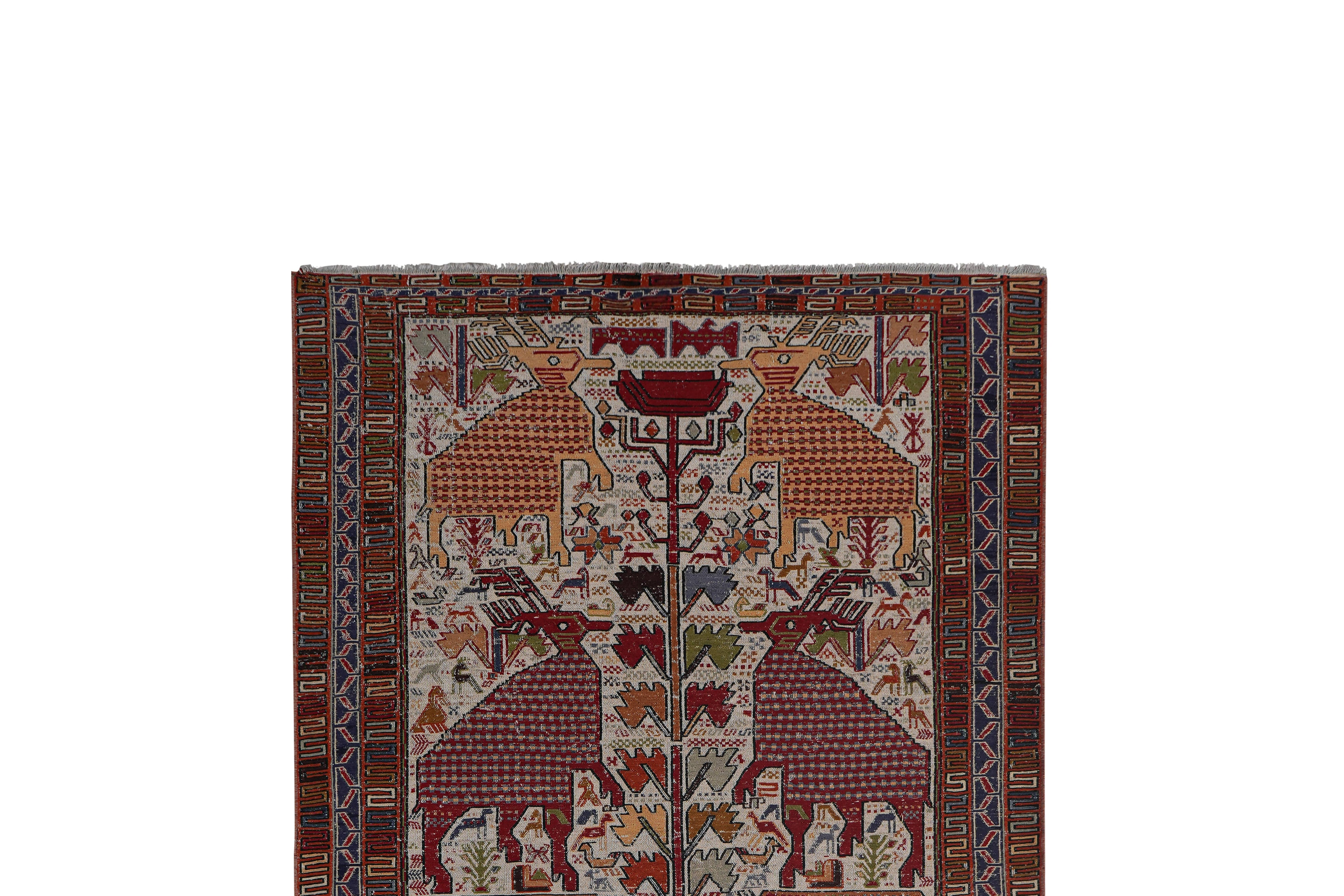 Vintage Turkish Soumac Kilim Rug 3'7'' x 7'1''
