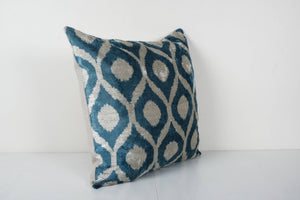 Silk Ikat Velvet Pillow Cover | 23'' x 23''