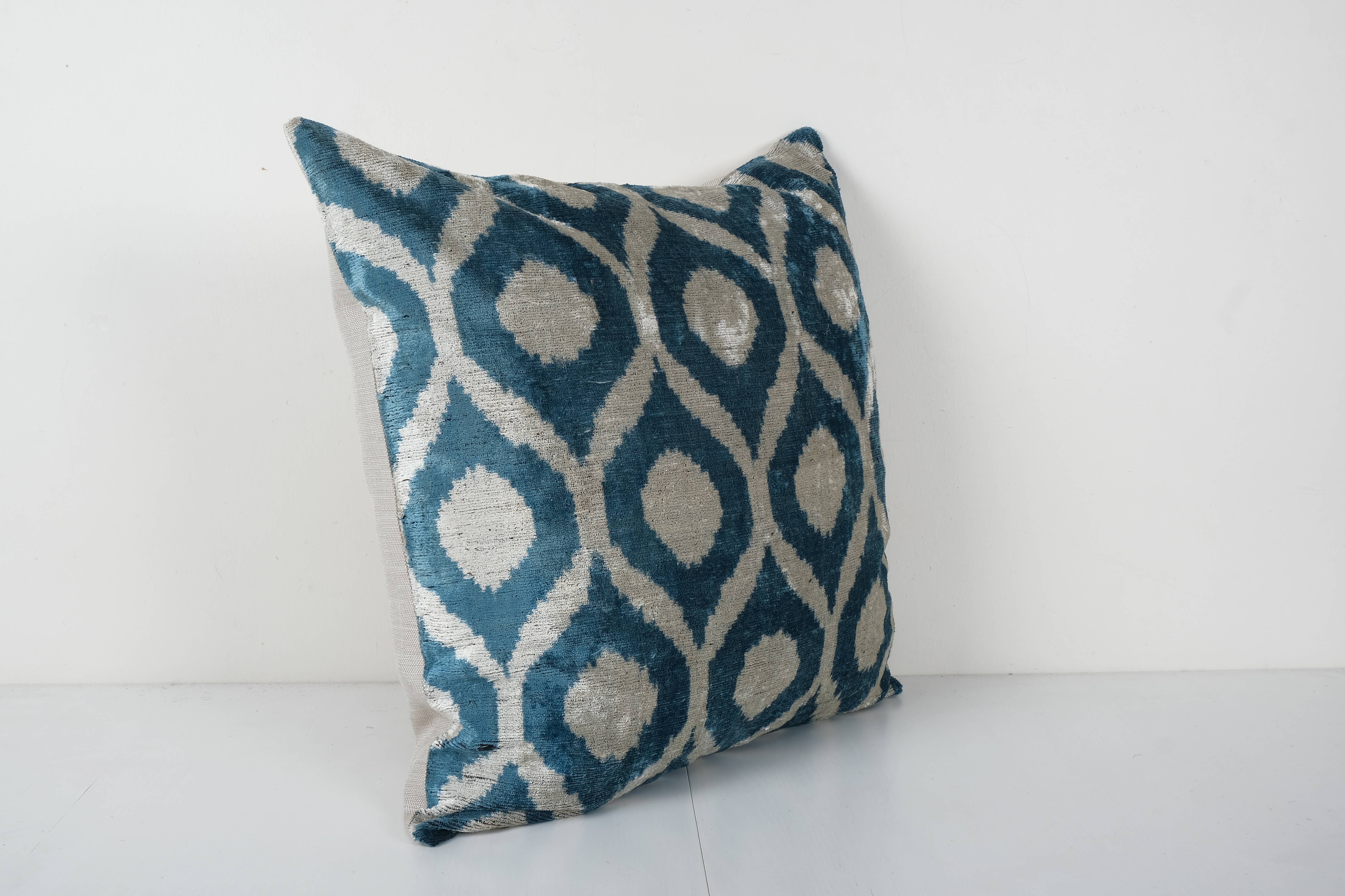 Silk Ikat Velvet Pillow Cover | 23'' x 23''