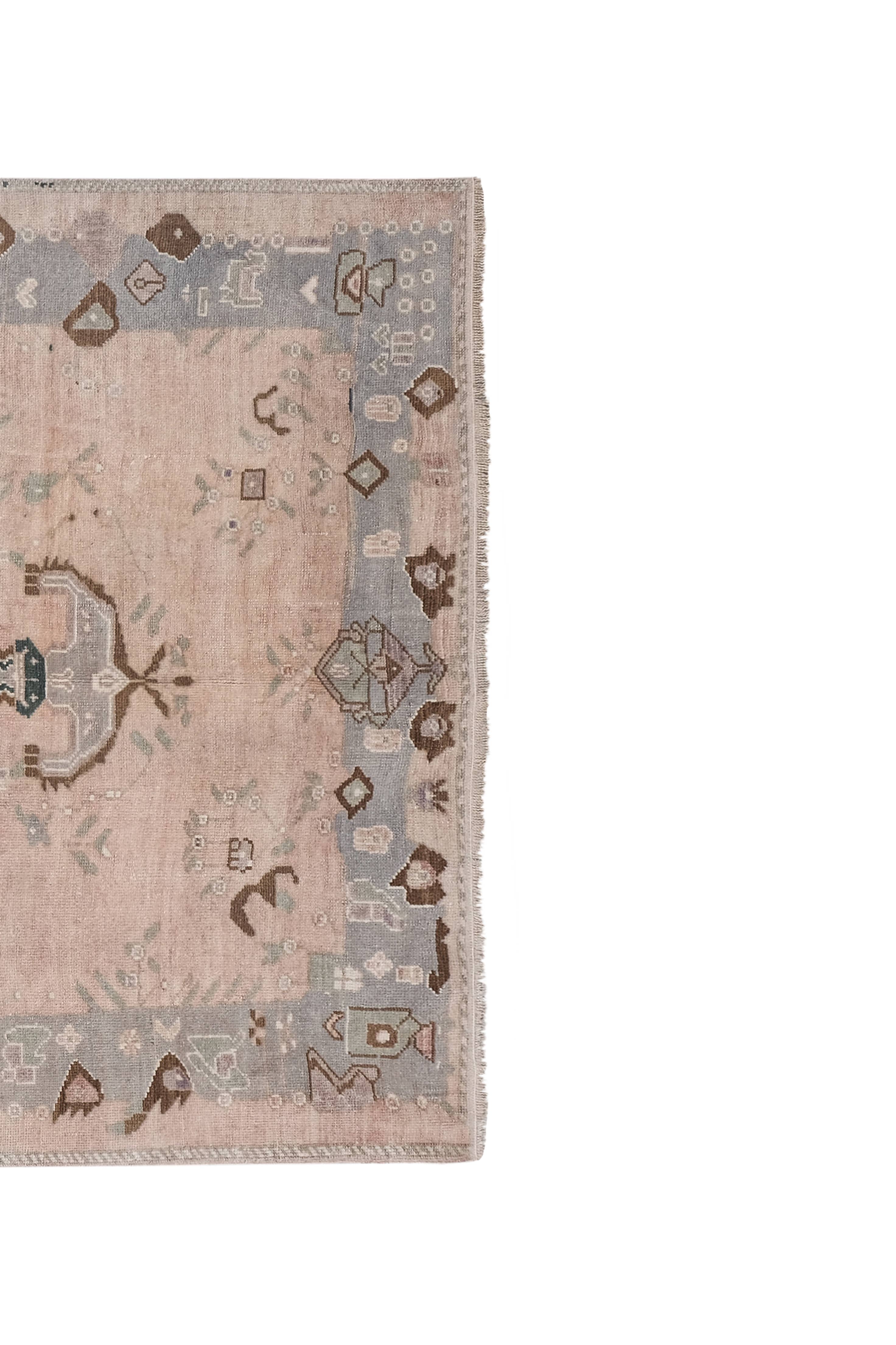Vintage Turkish Karapinar Rug 5'1'' x 8'4''