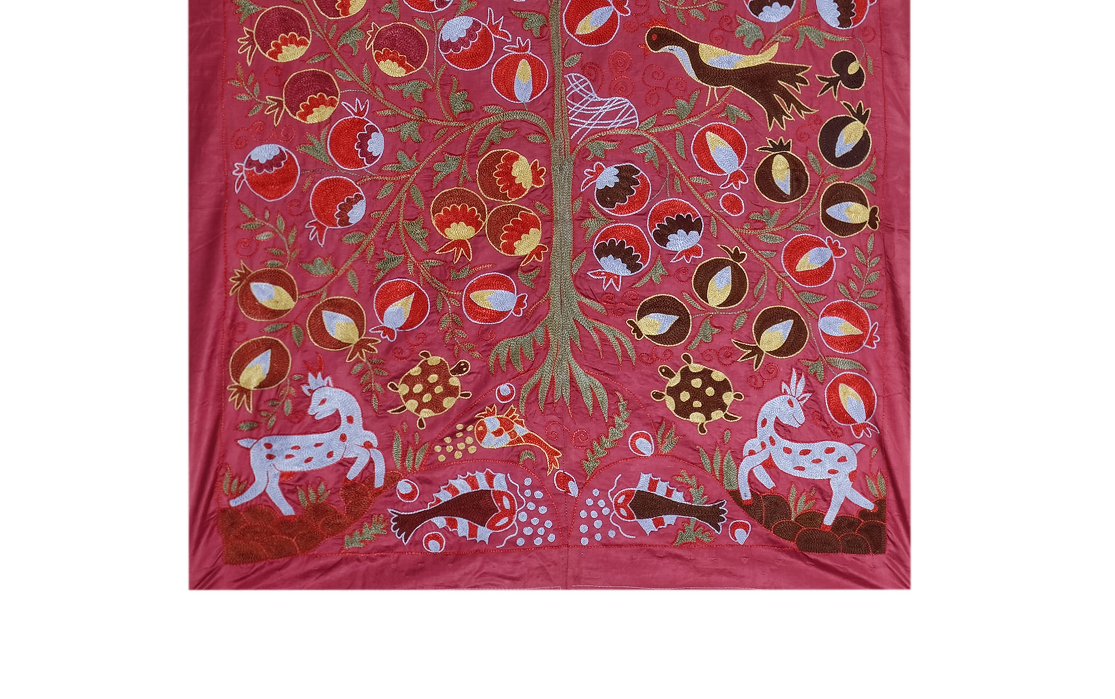 Silk Suzani Wall Hanging & Bedspread | 3'2'' x 6'4''