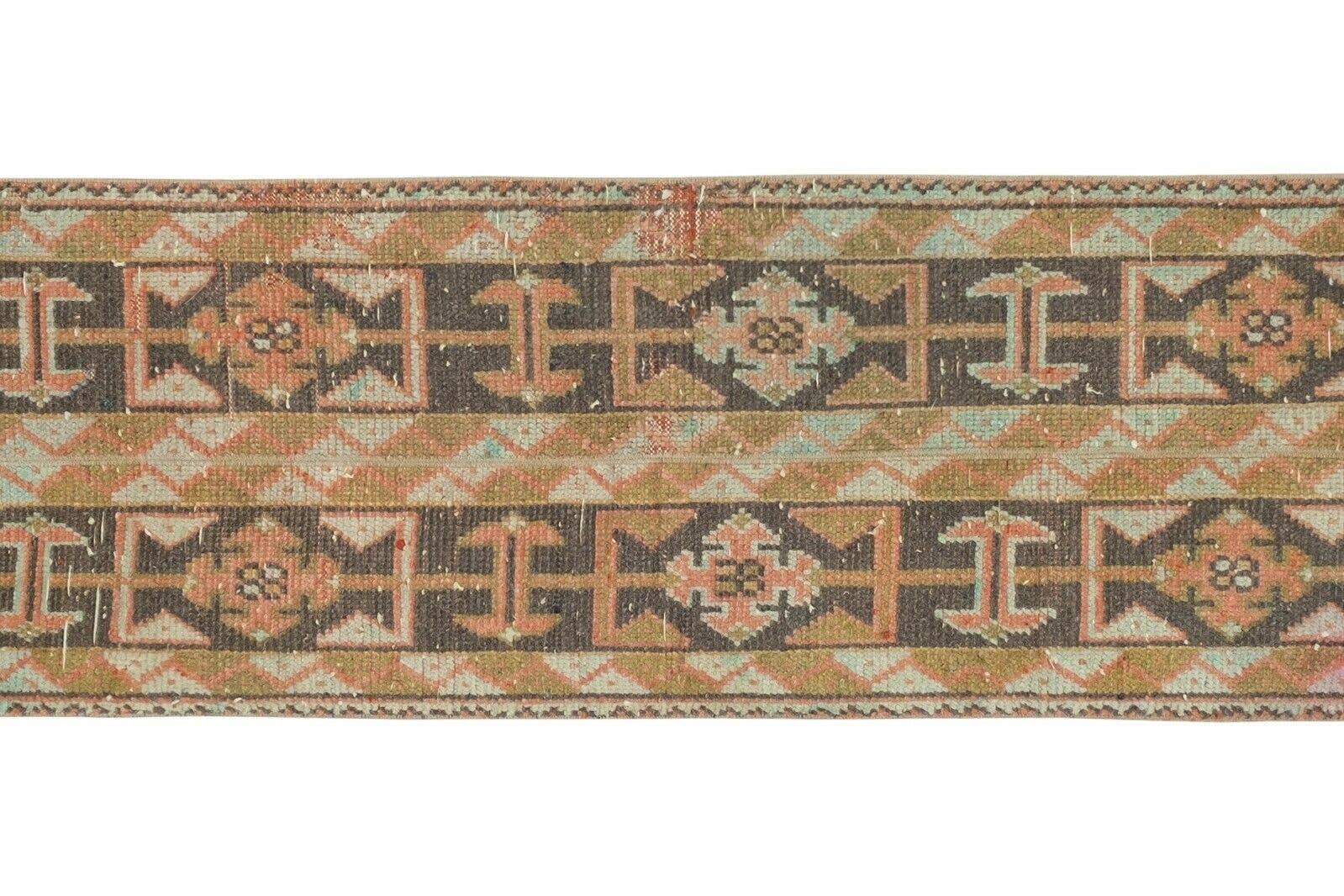 Vintage Turkish Runner Rug 1'8'' x 8'7''