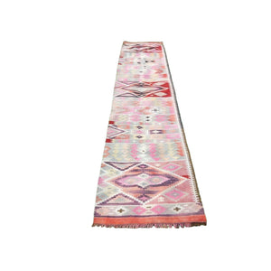 Vintage Turkish Kilim Runner 2'7'' x 10'7''