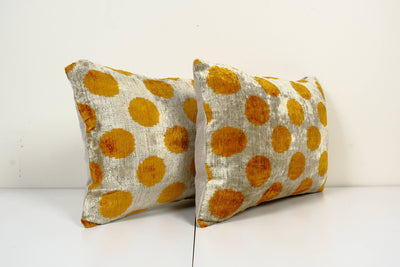 Silk Ikat Velvet Pillow Cover Set of 2 | 16'' x 24''