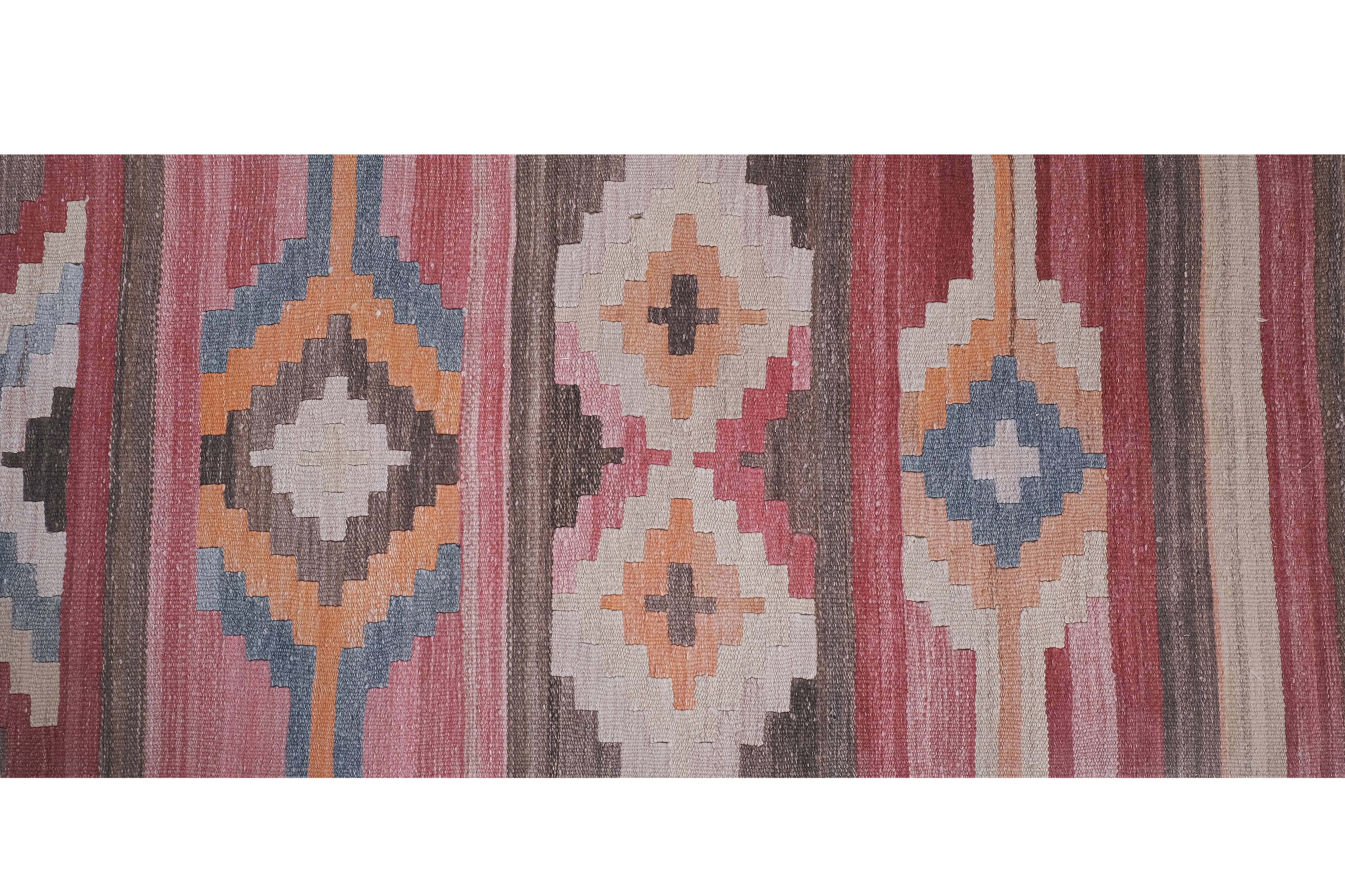 Vintage Turkish Kilim Runner 2'6'' x 21'8''