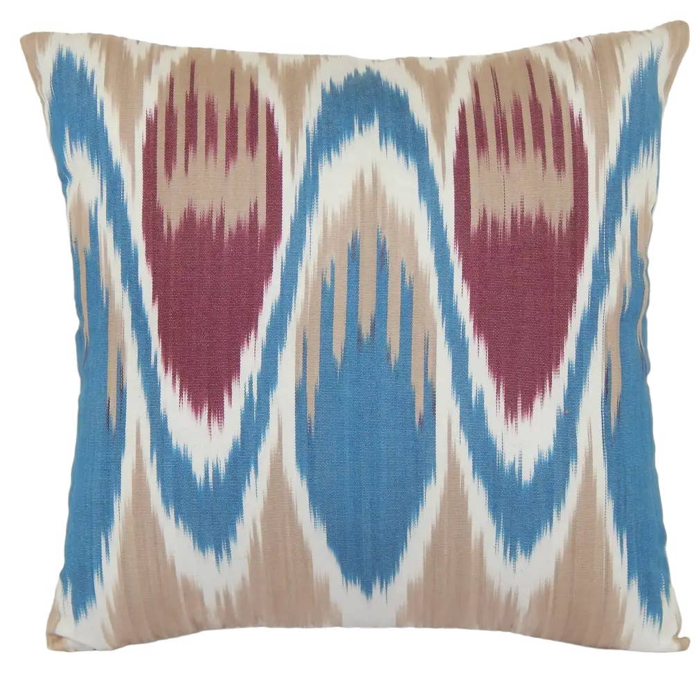 Silk Ikat Velvet Pillow Cover | 13'' x 13''