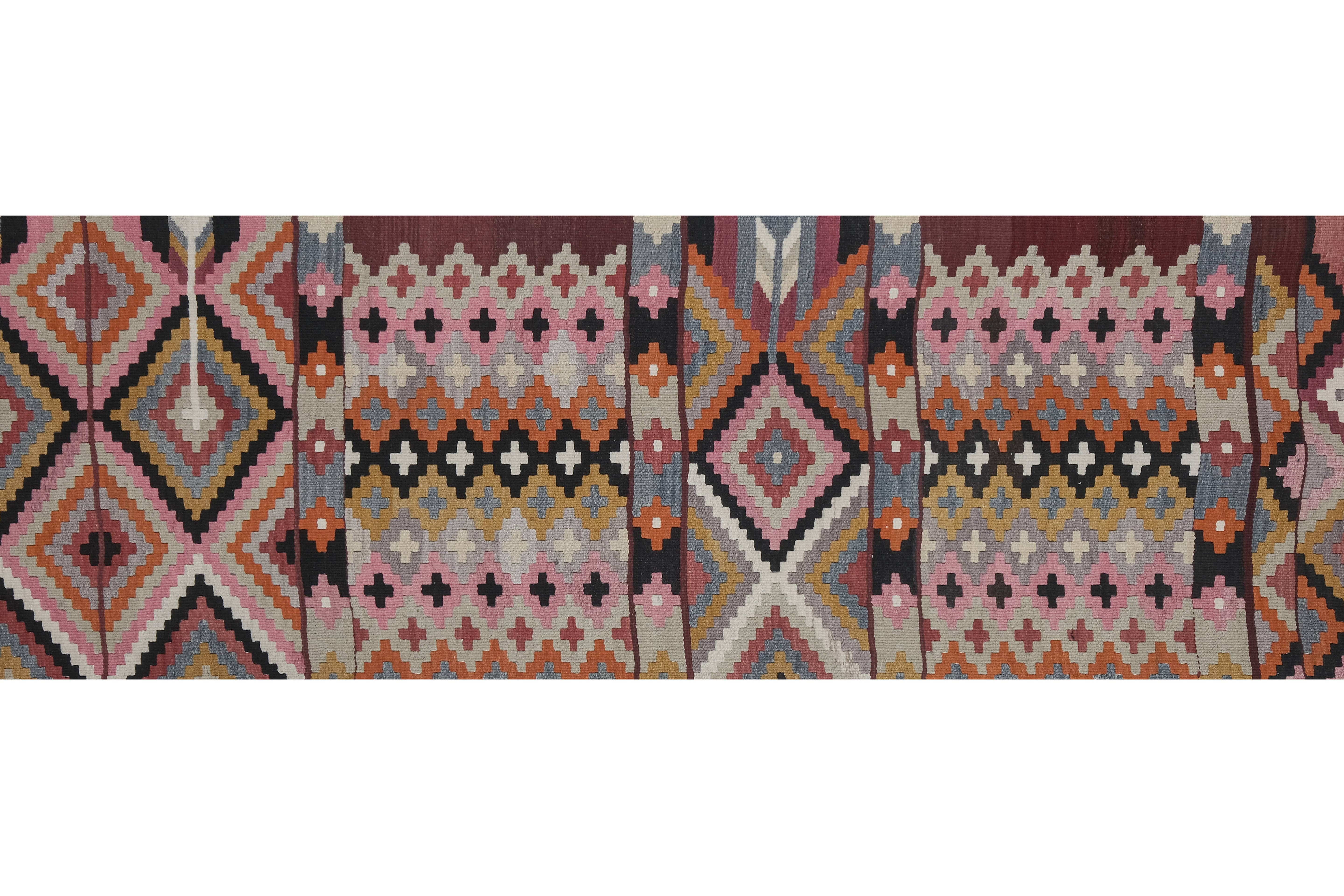 Vintage Turkish Kilim Runner 2'6'' x 14'7''