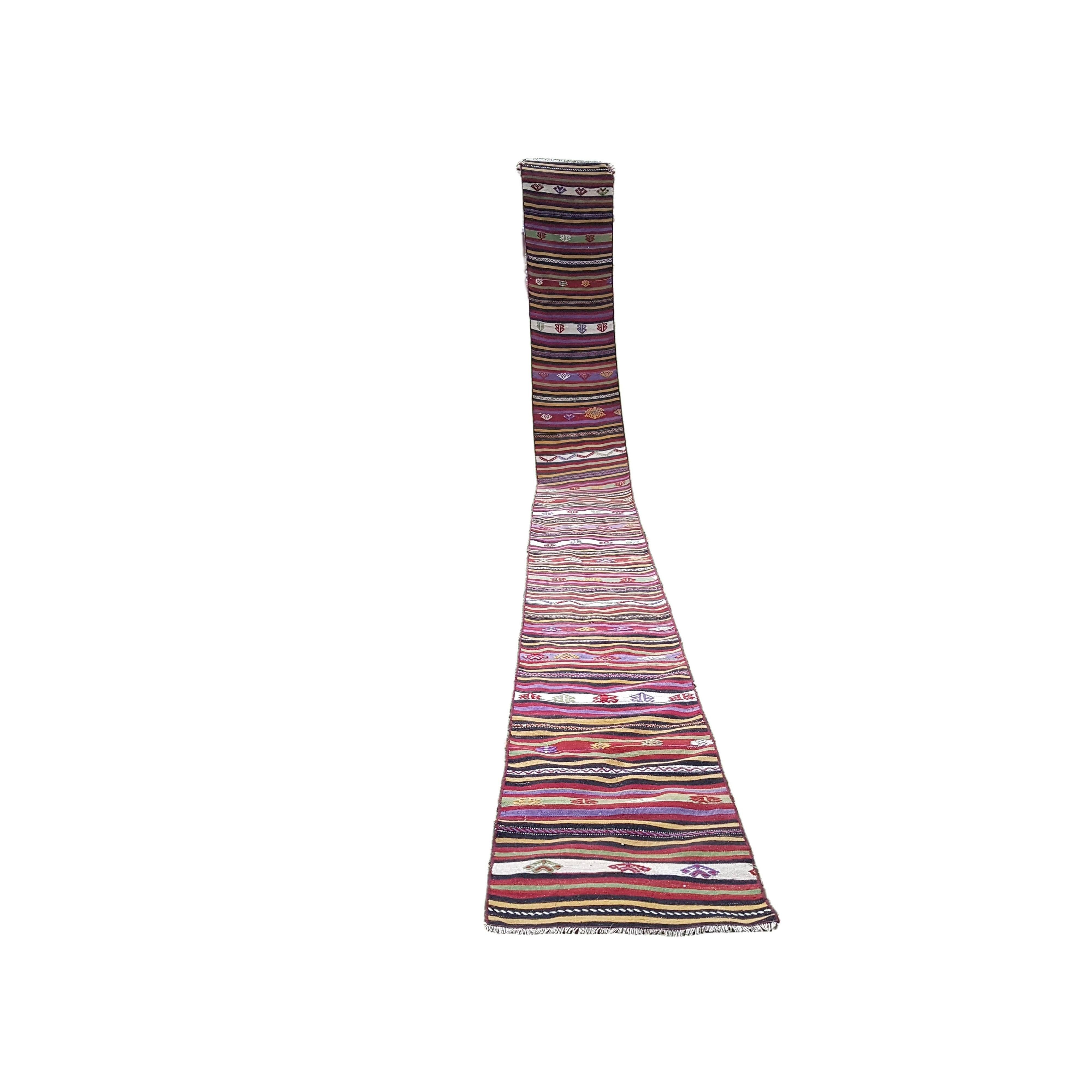 Vintage Turkish Kilim Runner 2'1'' x 20'11''