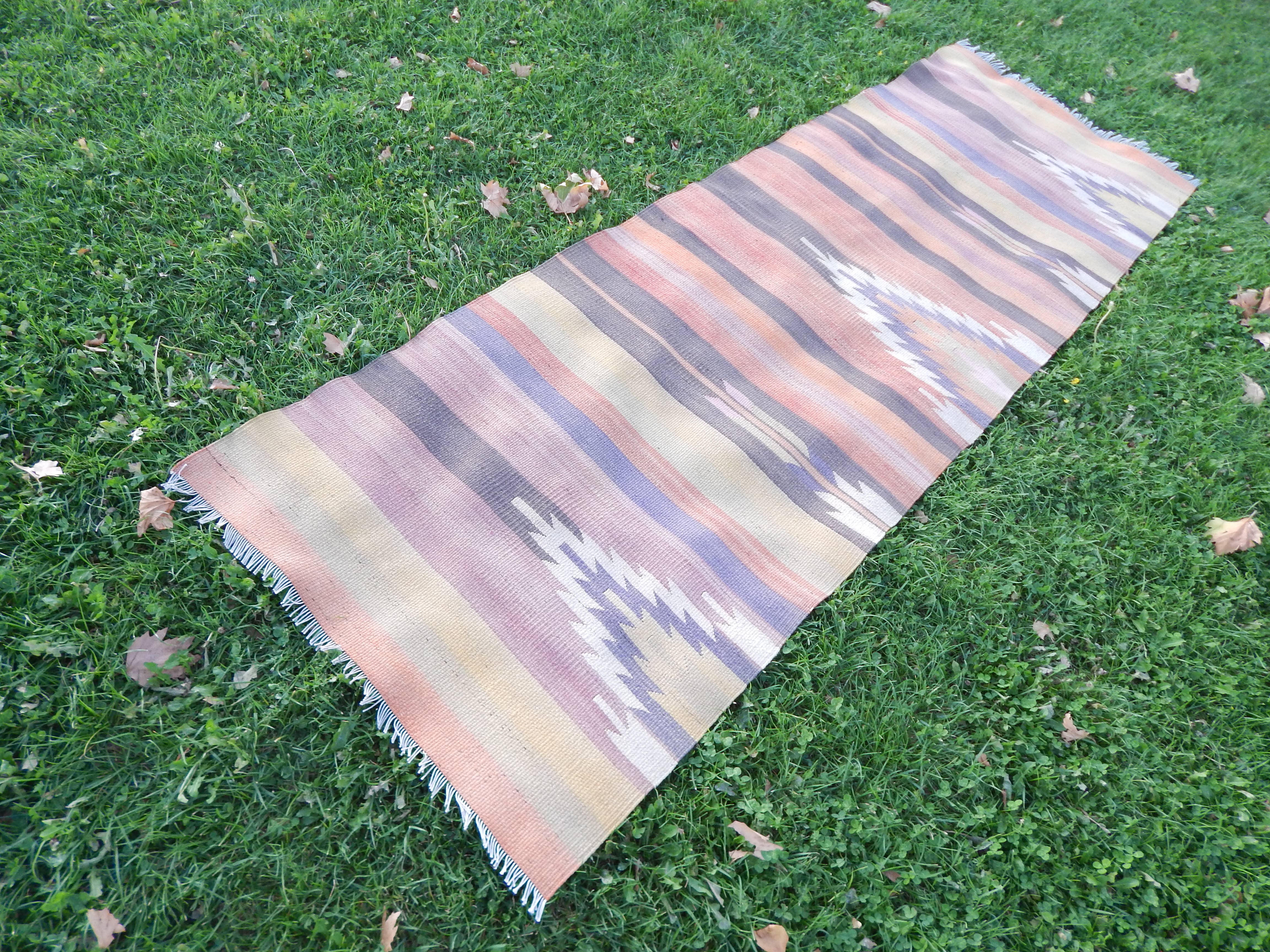 Vintage Turkish Kilim Runner 2'7'' x 7'8''