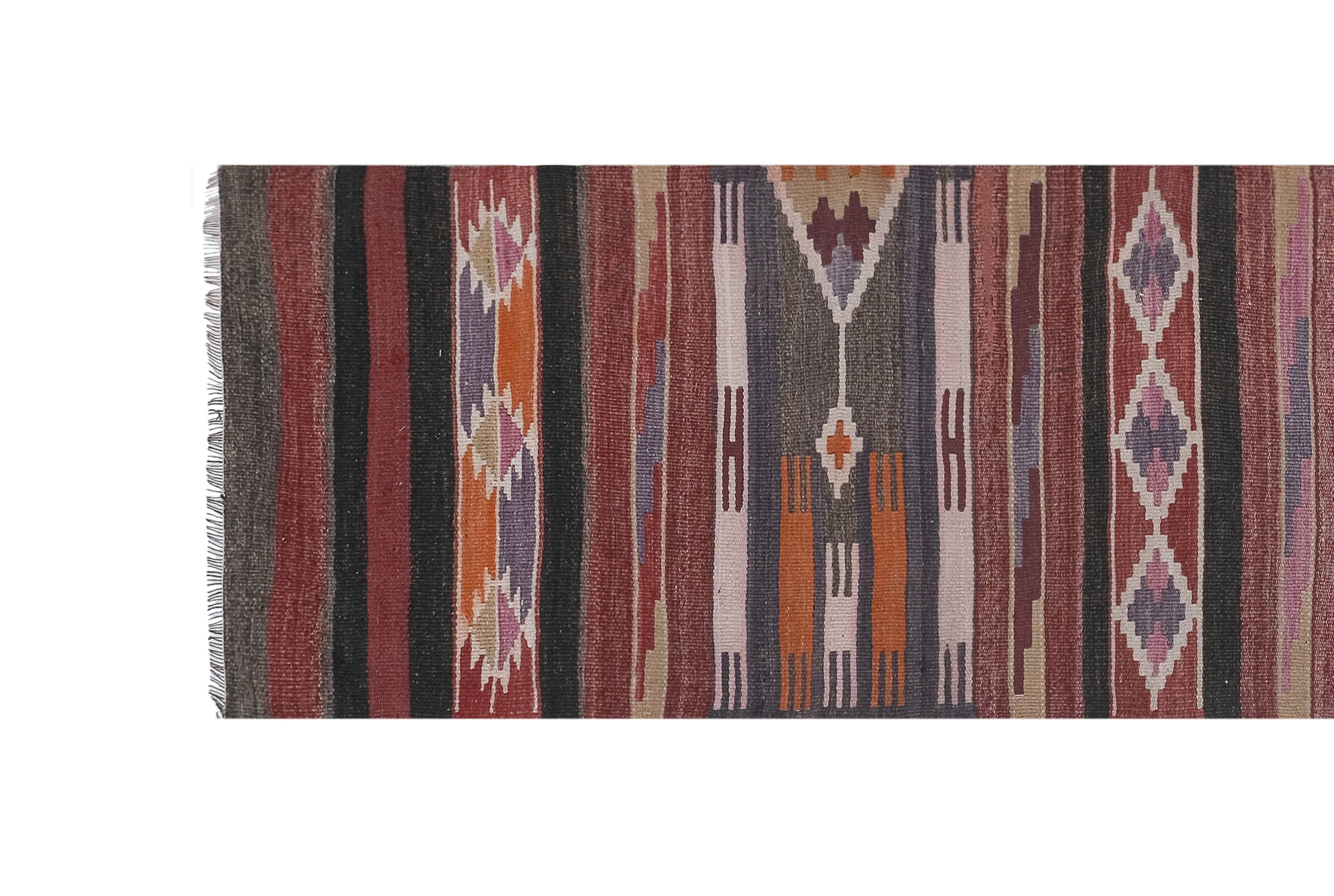Vintage Turkish Kilim Runner 2'7'' x 10'6''