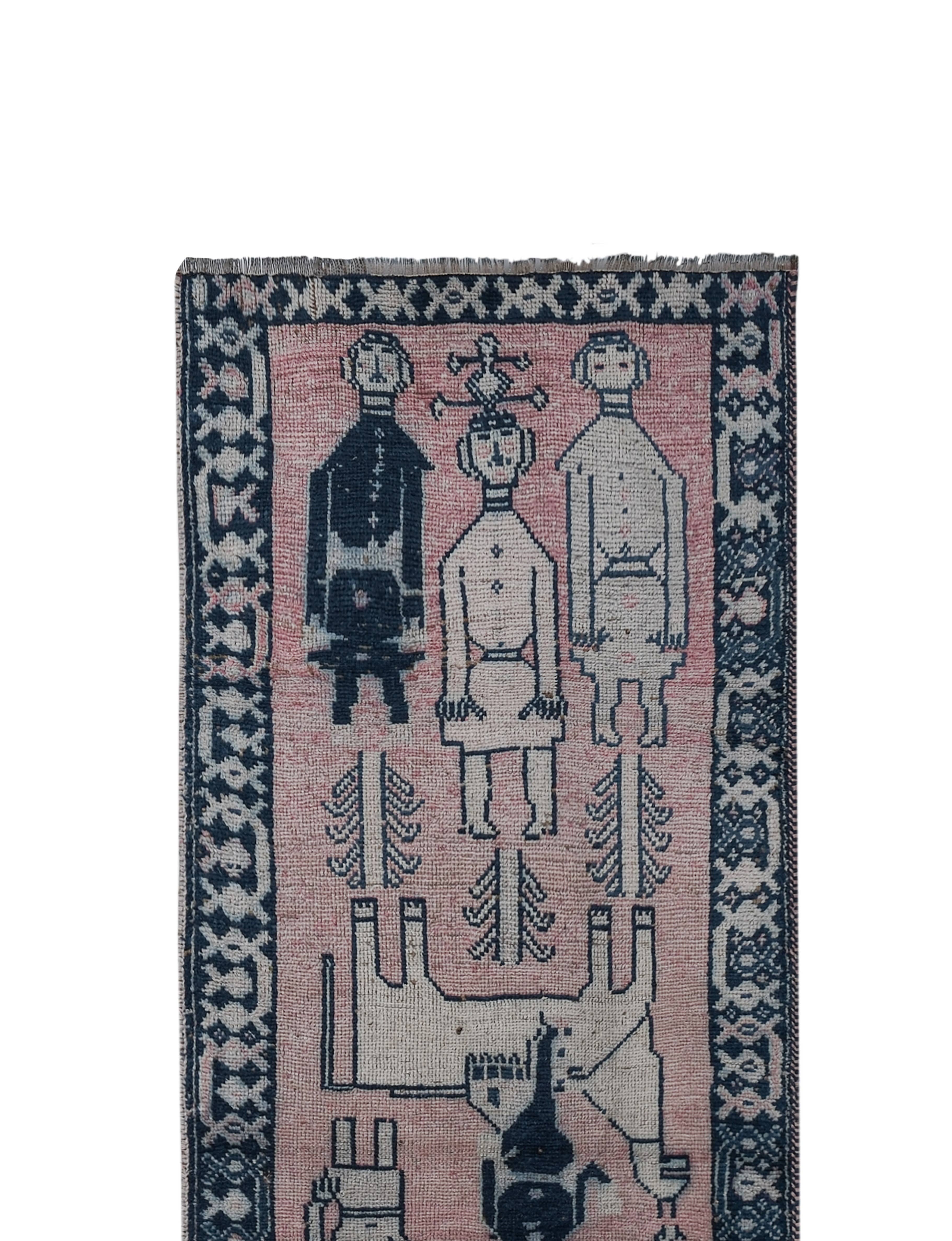 Vintage Turkish Runner Rug 3'4'' x 10'5''
